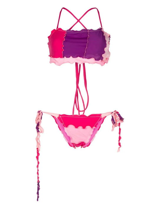 Criss-Cross Ruffled Bikini