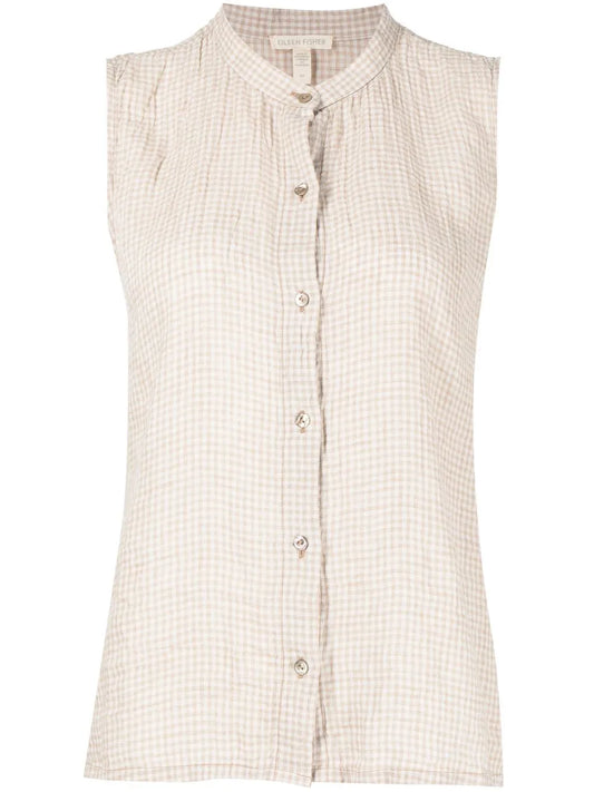 Sleeveless Button-Up Shirt