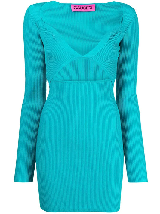 Ribbed Cut-Out Mini Dress