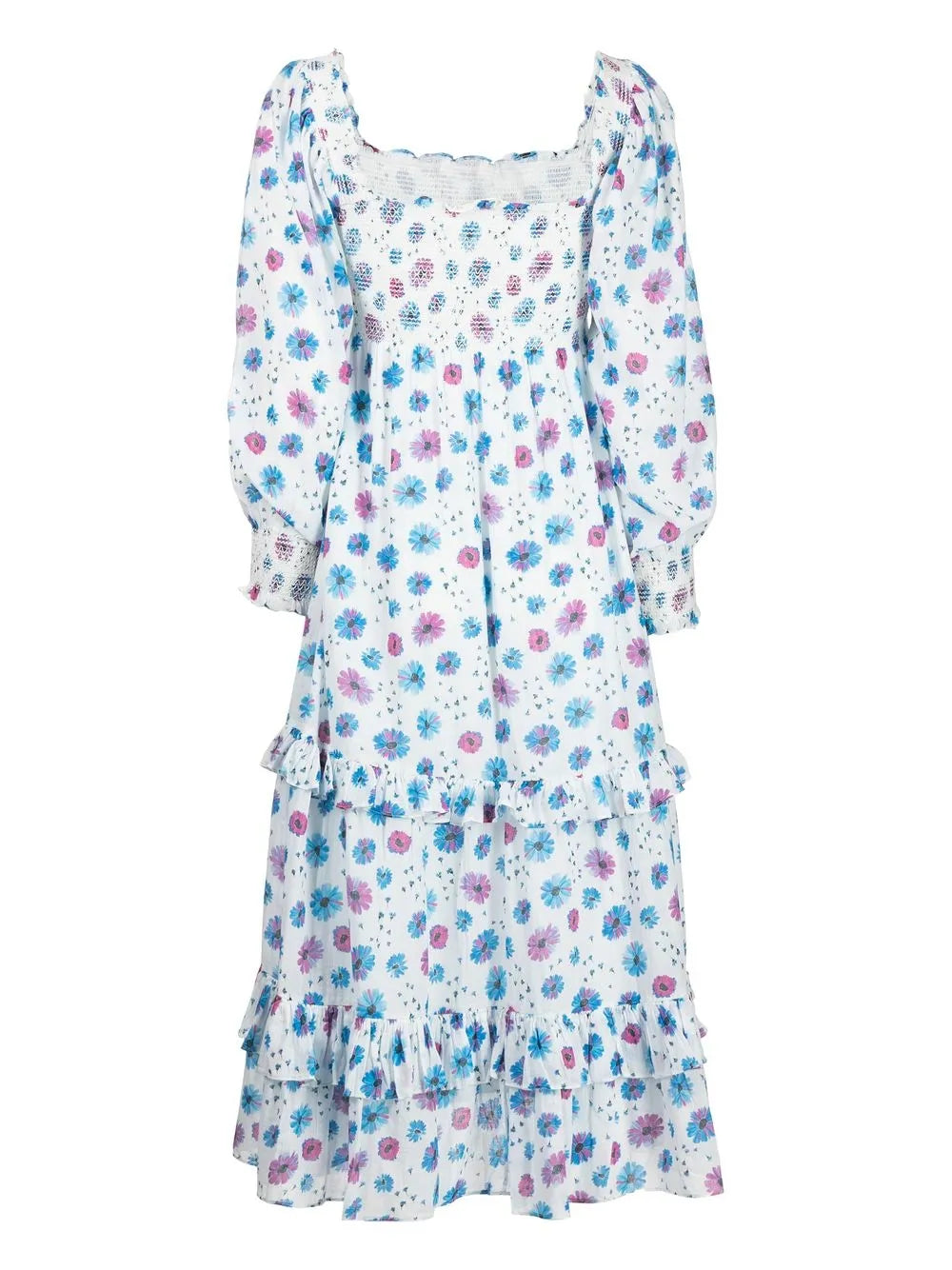 Floral-Print Tiered Midi Dress