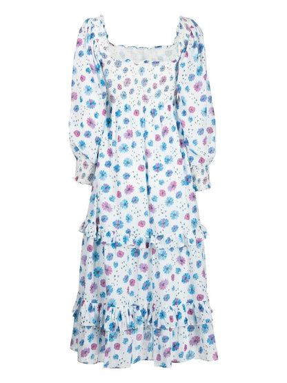 Floral-Print Tiered Midi Dress