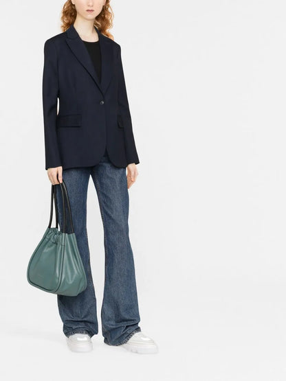 Peak-Lapel Single-Breasted Jacket