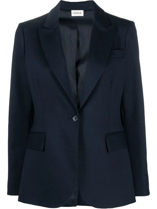 Peak-Lapel Single-Breasted Jacket
