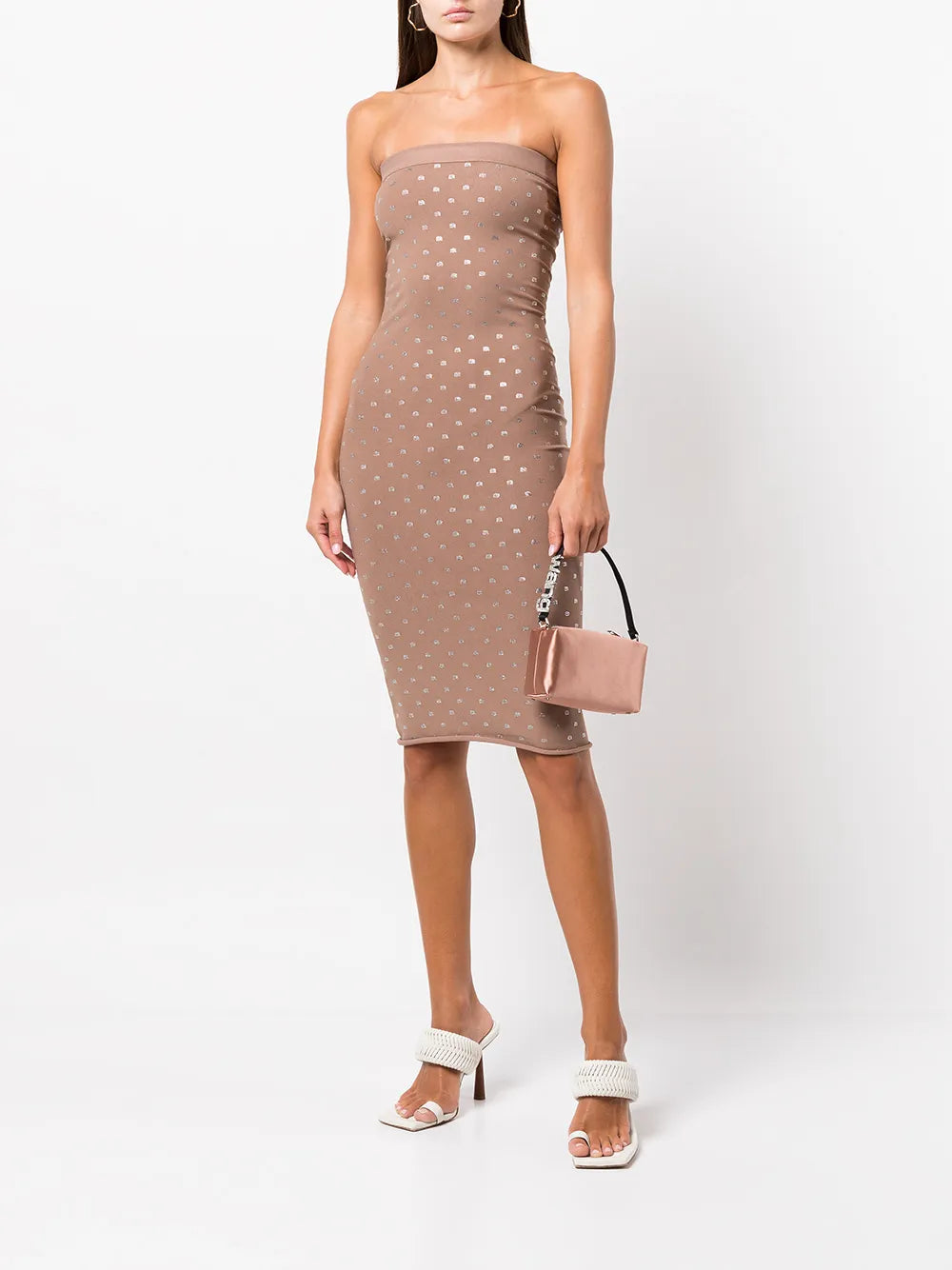 Strapless Midi Dress With Elastic