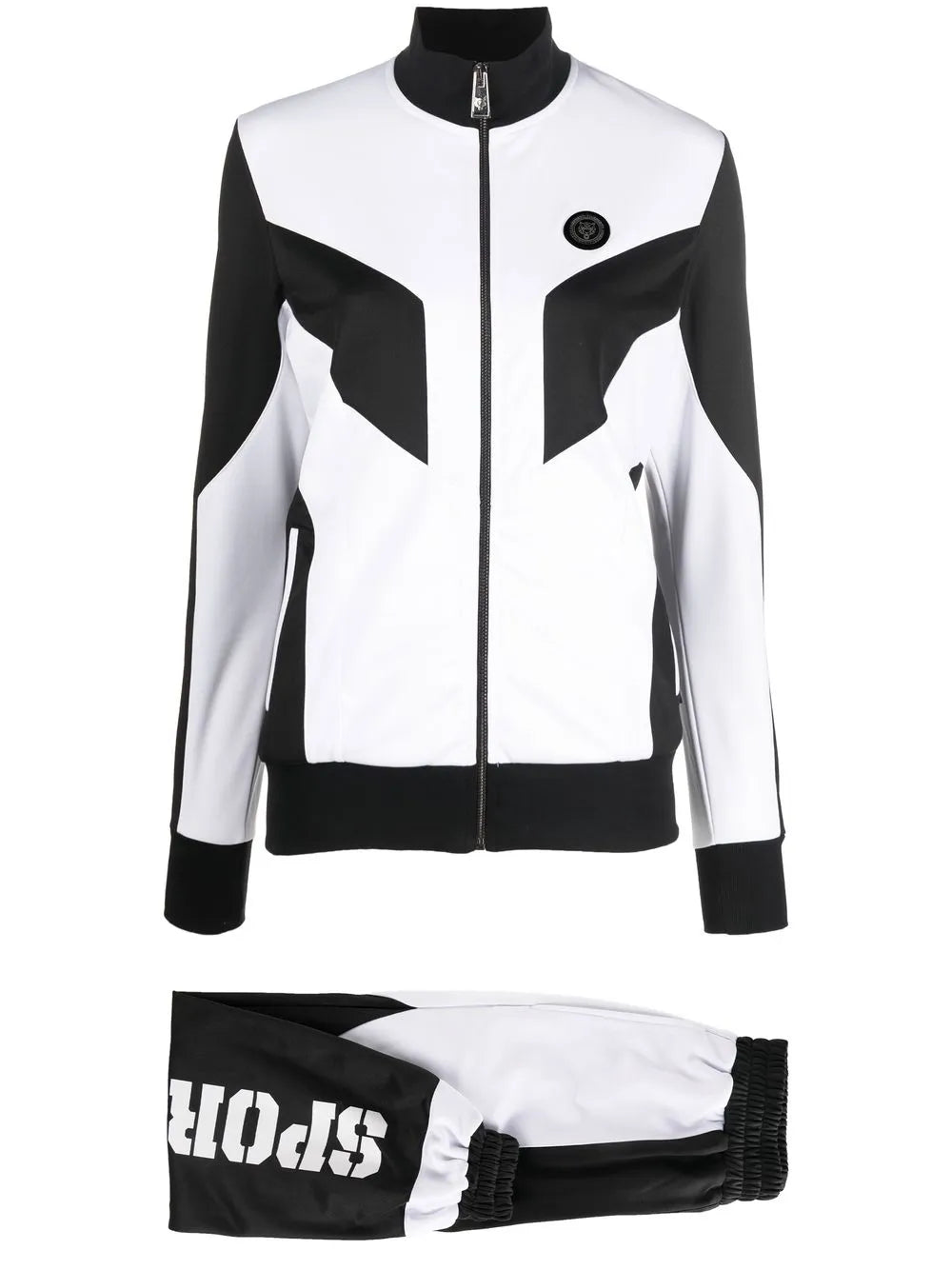 Colour-Block Panelled Tracksuit Set