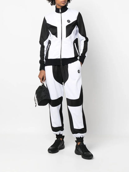 Colour-Block Panelled Tracksuit Set