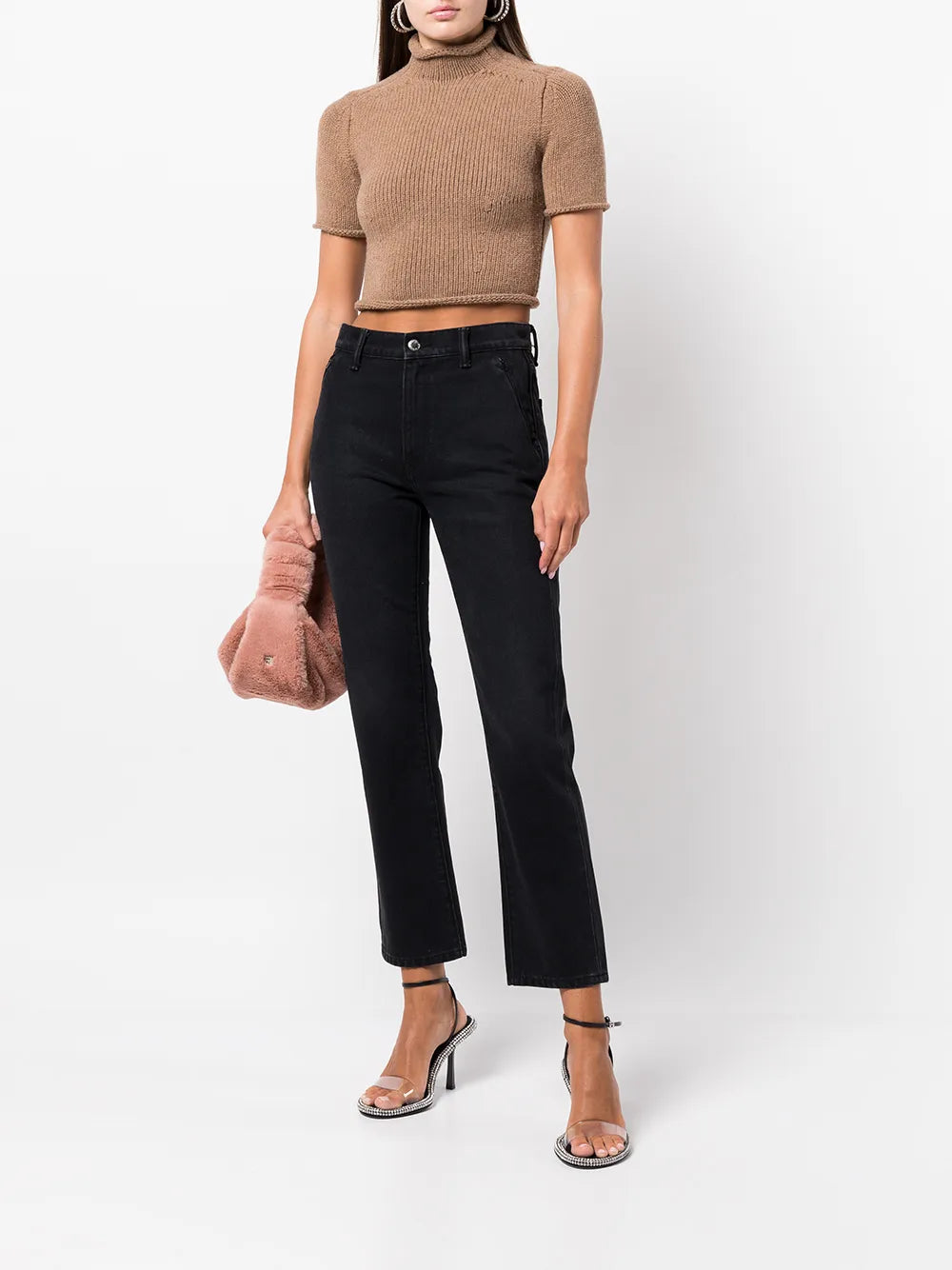 Compact Knit Tee With Jersey Roll Trims