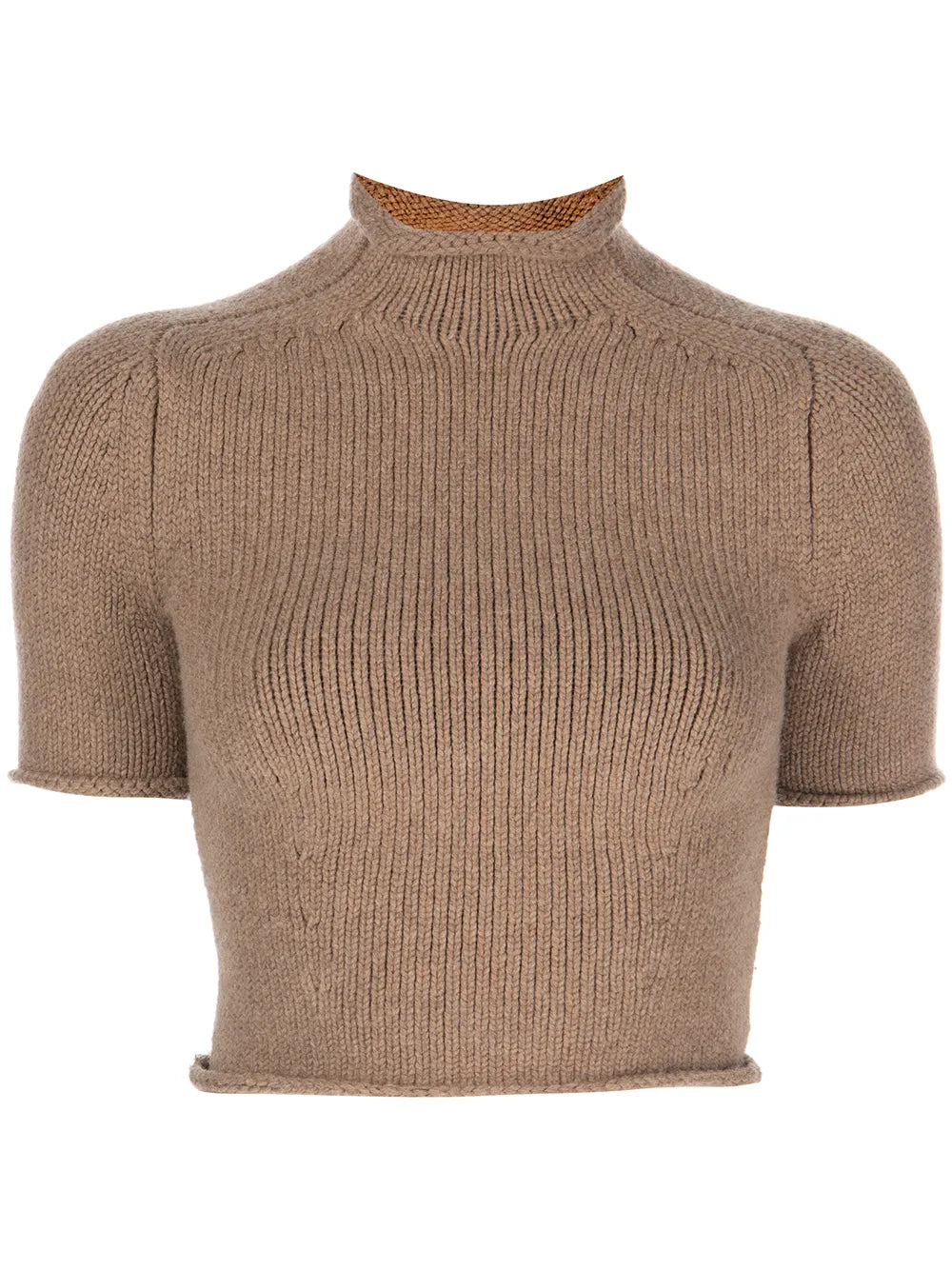 Compact Knit Tee With Jersey Roll Trims