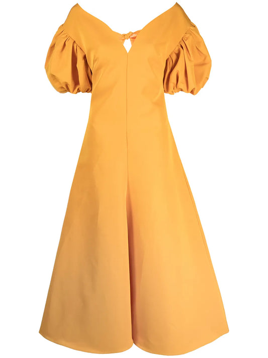 Short Puff Sleeves Gown