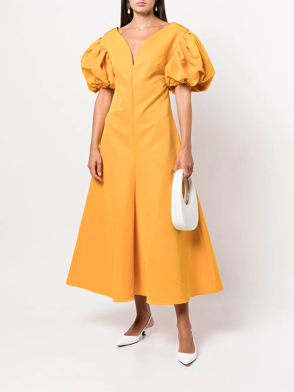 Short Puff Sleeves Gown