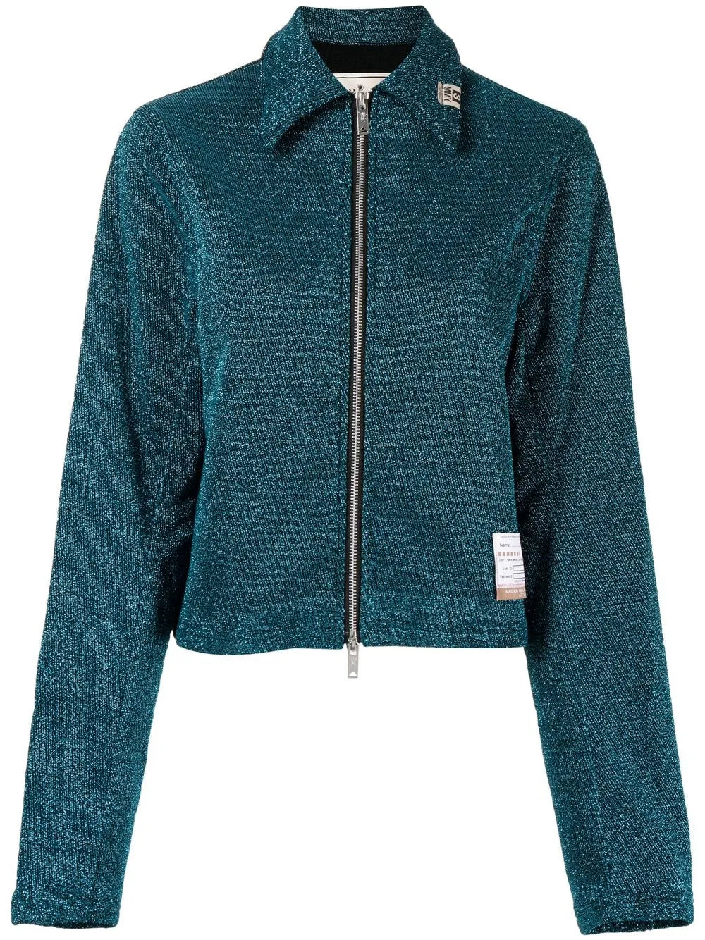 Logo-Patch Zip-Up Shirt Jacket