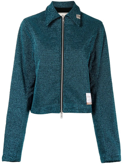 Logo-Patch Zip-Up Shirt Jacket