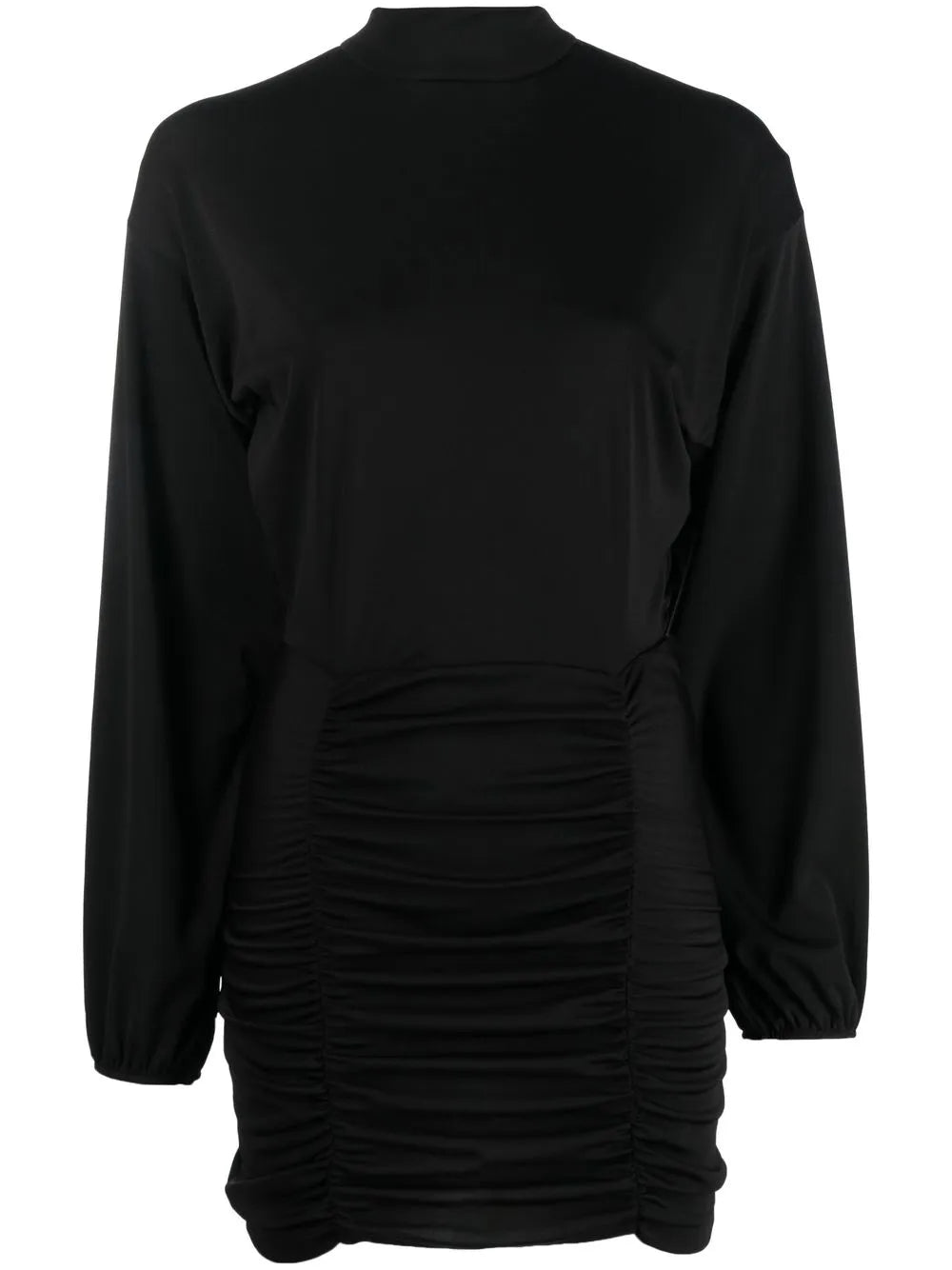 Ruched Funnel Neck Mini Dress