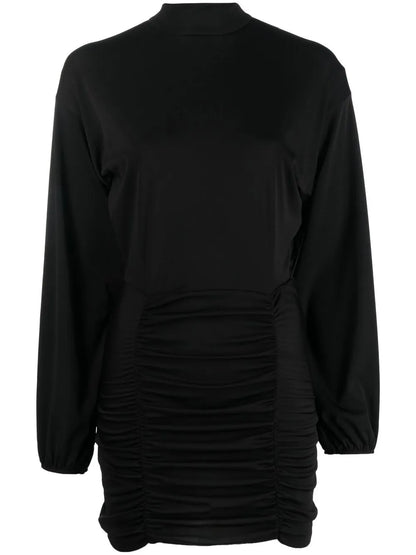 Ruched Funnel Neck Mini Dress
