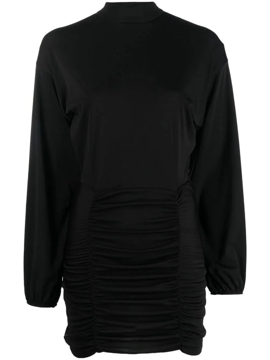 Ruched Funnel Neck Mini Dress