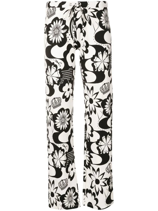 Floral-Print Straight Trousers