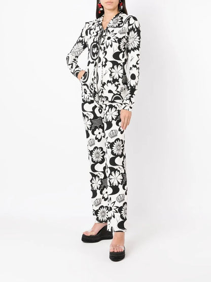 Floral-Print Straight Trousers