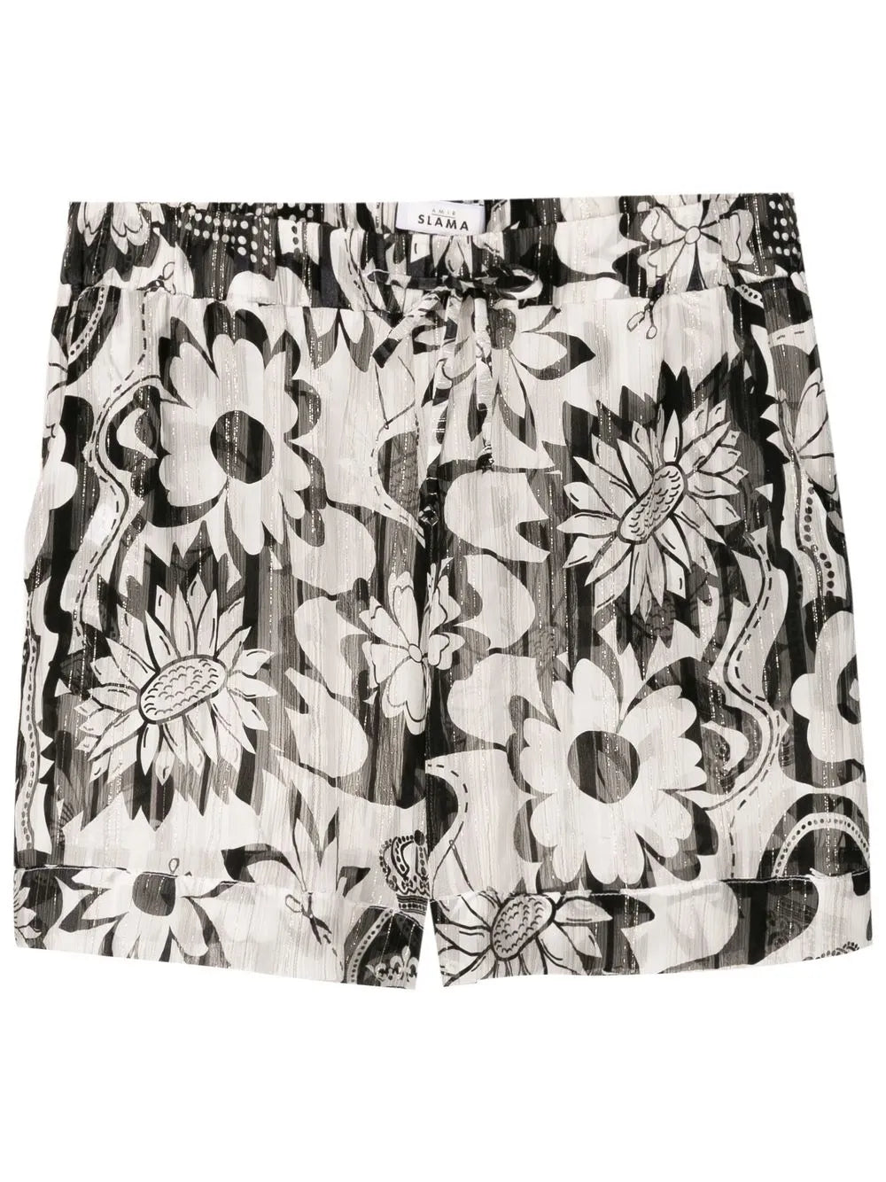 High-Waisted Floral-Print Shorts
