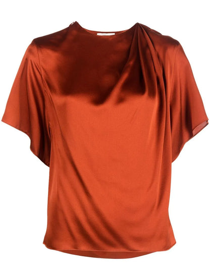 Draped Silk Top
