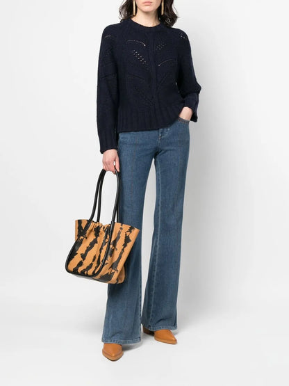 Open-Knit Ribbed Sweater