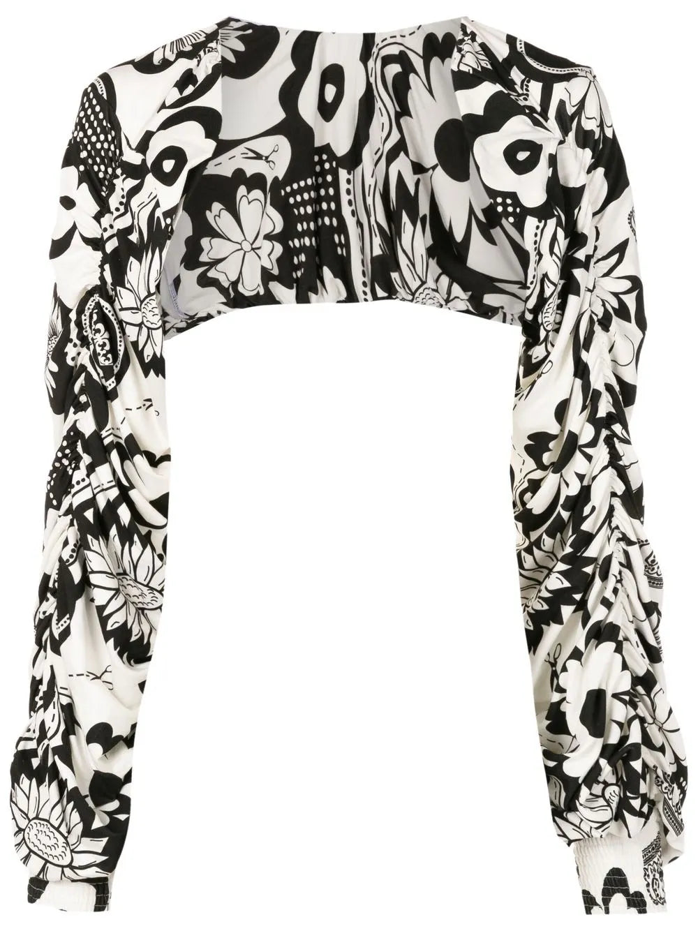 Floral-Print Cut-Out Blouse