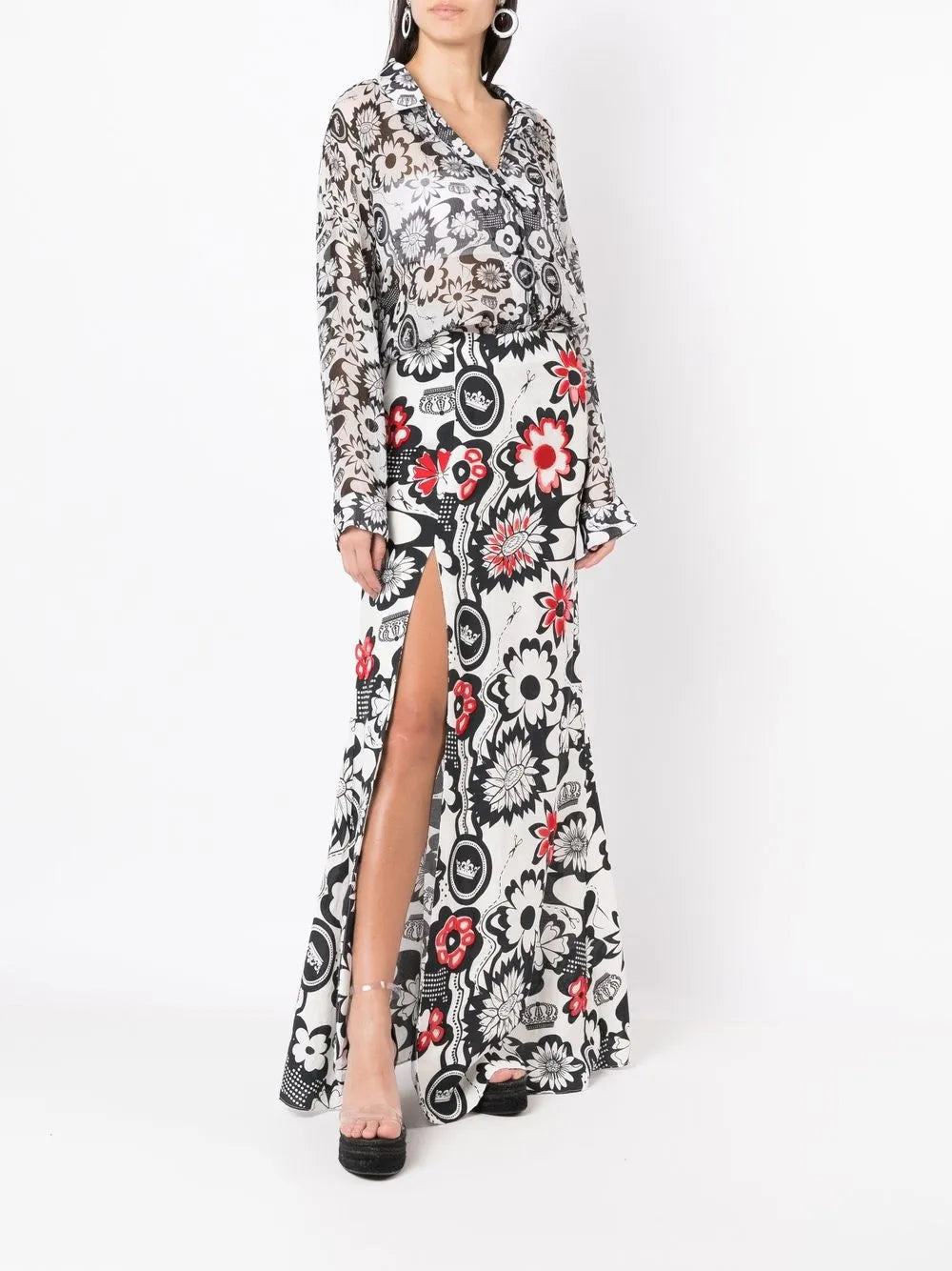 Floral-Print Wide-Leg Trousers