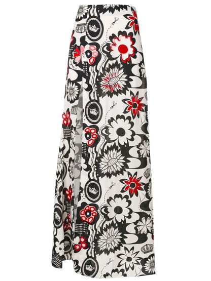 Floral-Print Wide-Leg Trousers