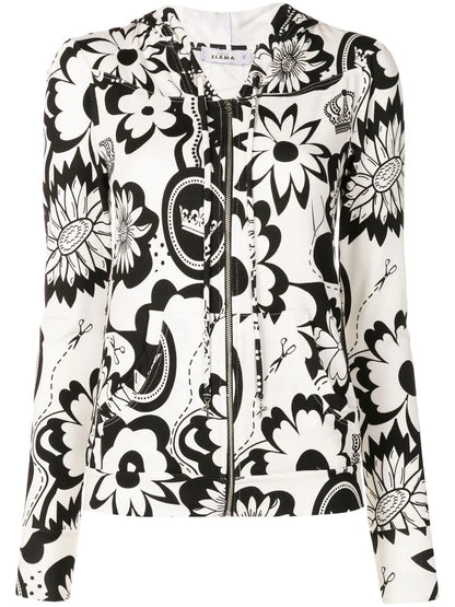 Floral-Print Zip-Up Jacket
