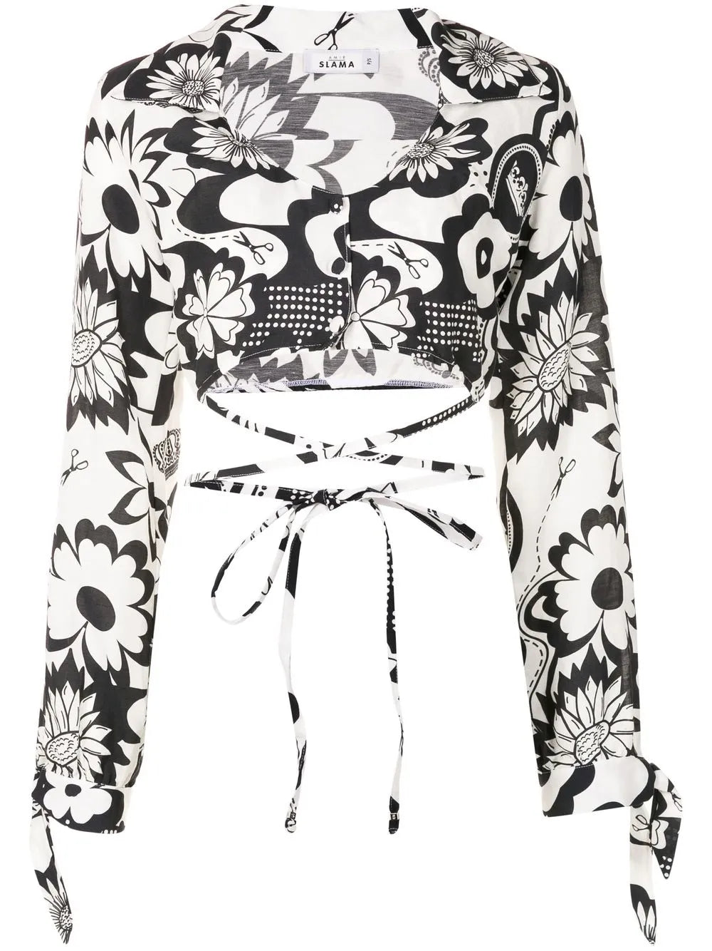 Floral-Print Cropped Shirt