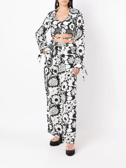 Floral-Print Cropped Shirt