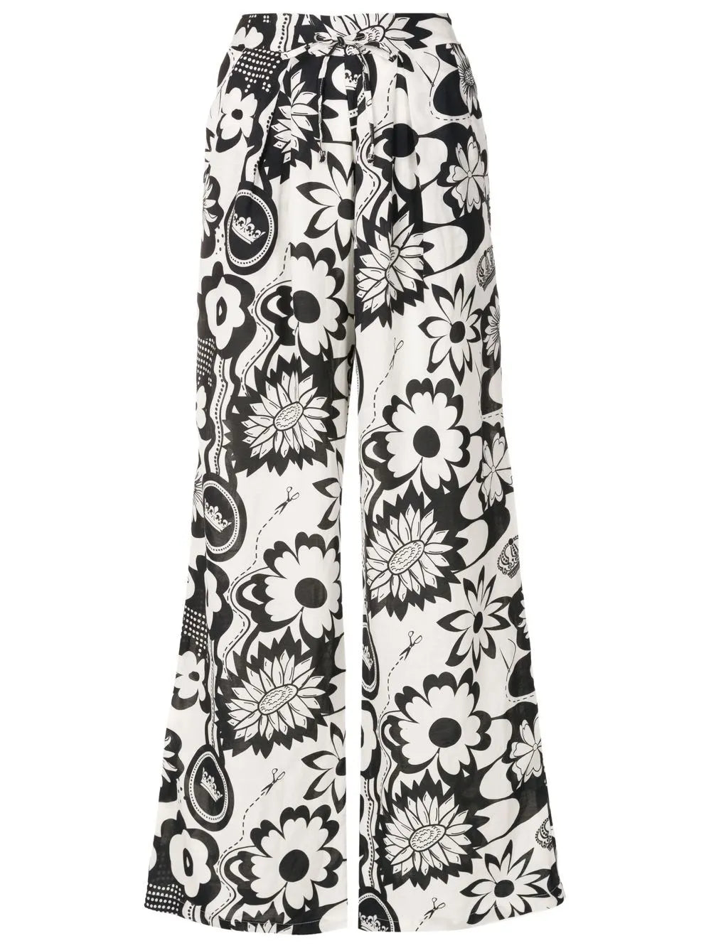 Floral-Print Wide-Leg Trousers