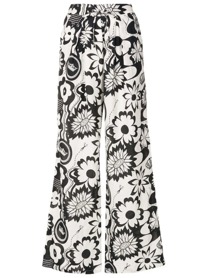 Floral-Print Wide-Leg Trousers
