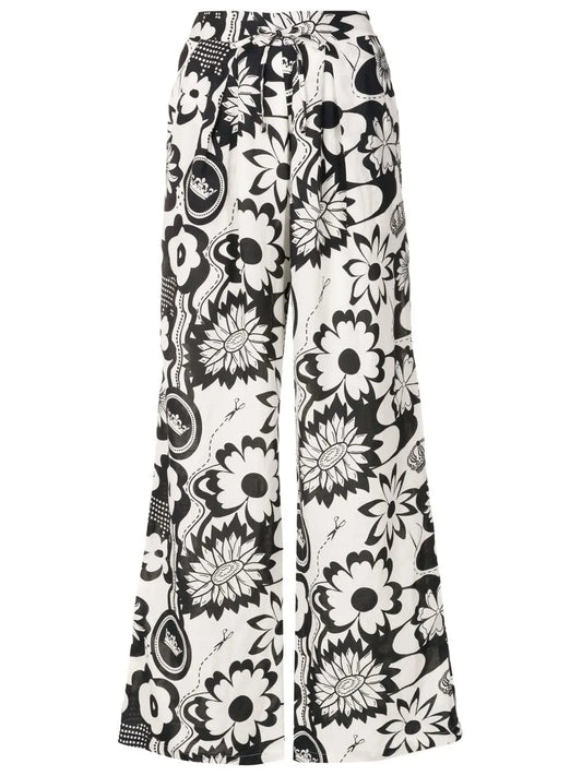 Floral-Print Wide-Leg Trousers