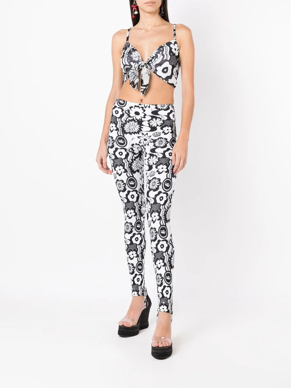 Floral-Print High-Waisted Leggings