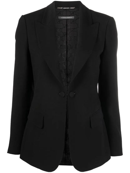 Peak-Lapel Single-Breasted Blazer
