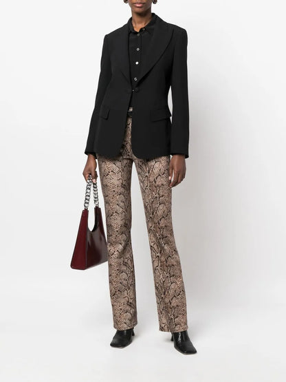 Peak-Lapel Single-Breasted Blazer