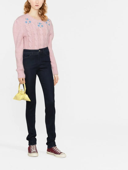 High-Waisted Slim-Cut Trousers