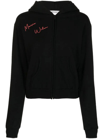Graphic-Print Zipped Hoodie