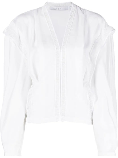 Elea Lace-Detail V-Neck Blouse