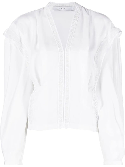 Elea Lace-Detail V-Neck Blouse