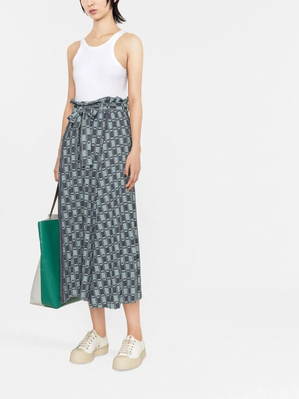 Monogram-Pattern Knitted Maxi Skirt