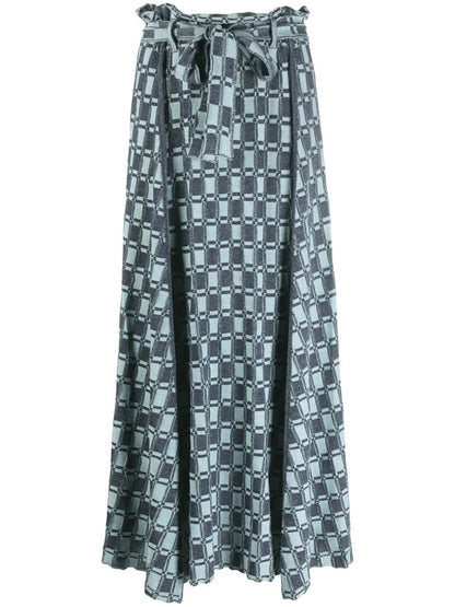 Monogram-Pattern Knitted Maxi Skirt