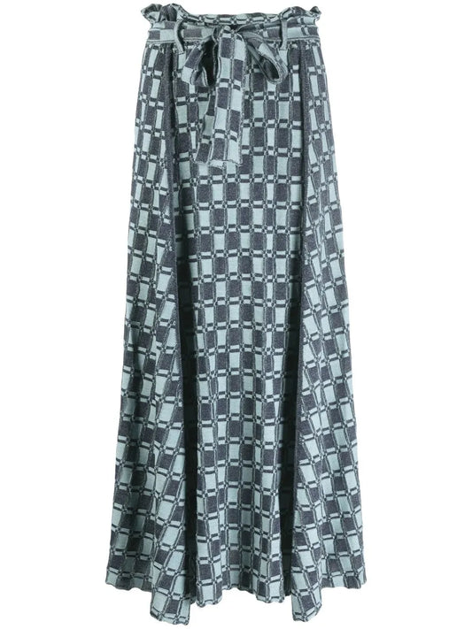 Monogram-Pattern Knitted Maxi Skirt