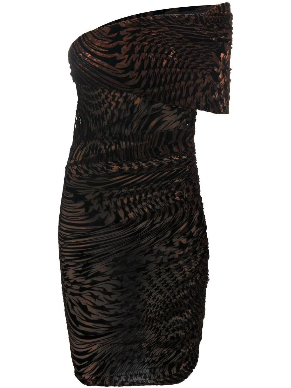 Flocked Mini Off-Shoulder Dress