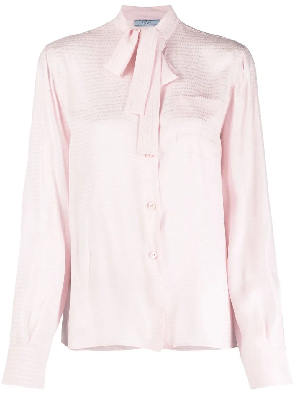 Pussy-Bow Silk Jacquard Blouse