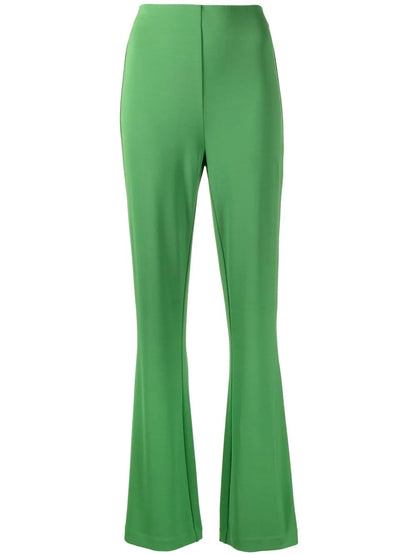 Mid-Rise Flared-Leg Trousers