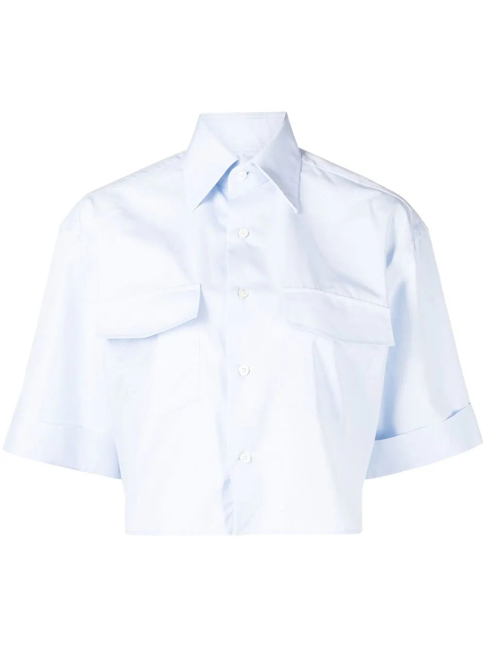 Chest-Pocket Cropped Shirt