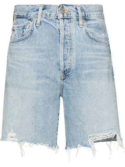 Camilla Frayed-Hem Denim Shorts
