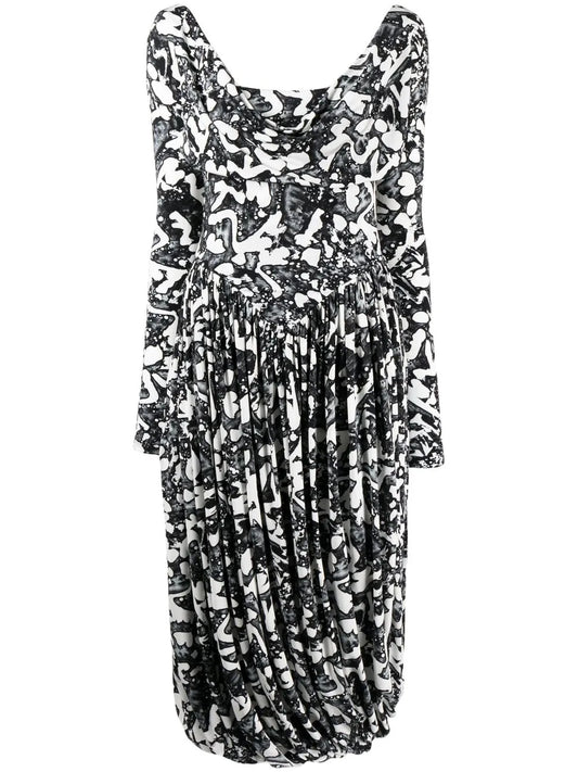 Graphic-Print Jersey Dress