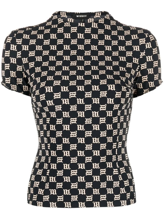 Monogram-Print Slim T-Shirt